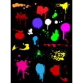 thumbnail image 2 of Colourful Ink Splats Black Wall Mural Decal Sticker, Wallmonkeys Peel & Stick Vinyl Graphic (36 in H x 27 in W), 2 of 4