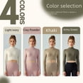 thumbnail image 2 of Ropa de entrenamiento de manga larga con almohadilla para el pecho, otoño e invierno, cuello alto, top deportivo, cintura adelgazante, espalda hueca, ropa de yoga de manga larga para mujer, 2 of 4