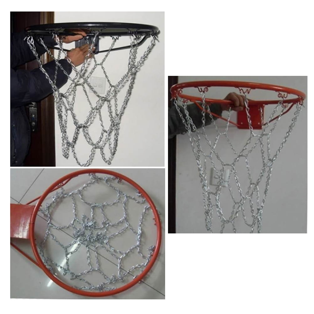 IBASETOY 2Pcs Heavy Duty Iron Chain Basketball Net Rust Resistant for Outdoor and Indoor Use