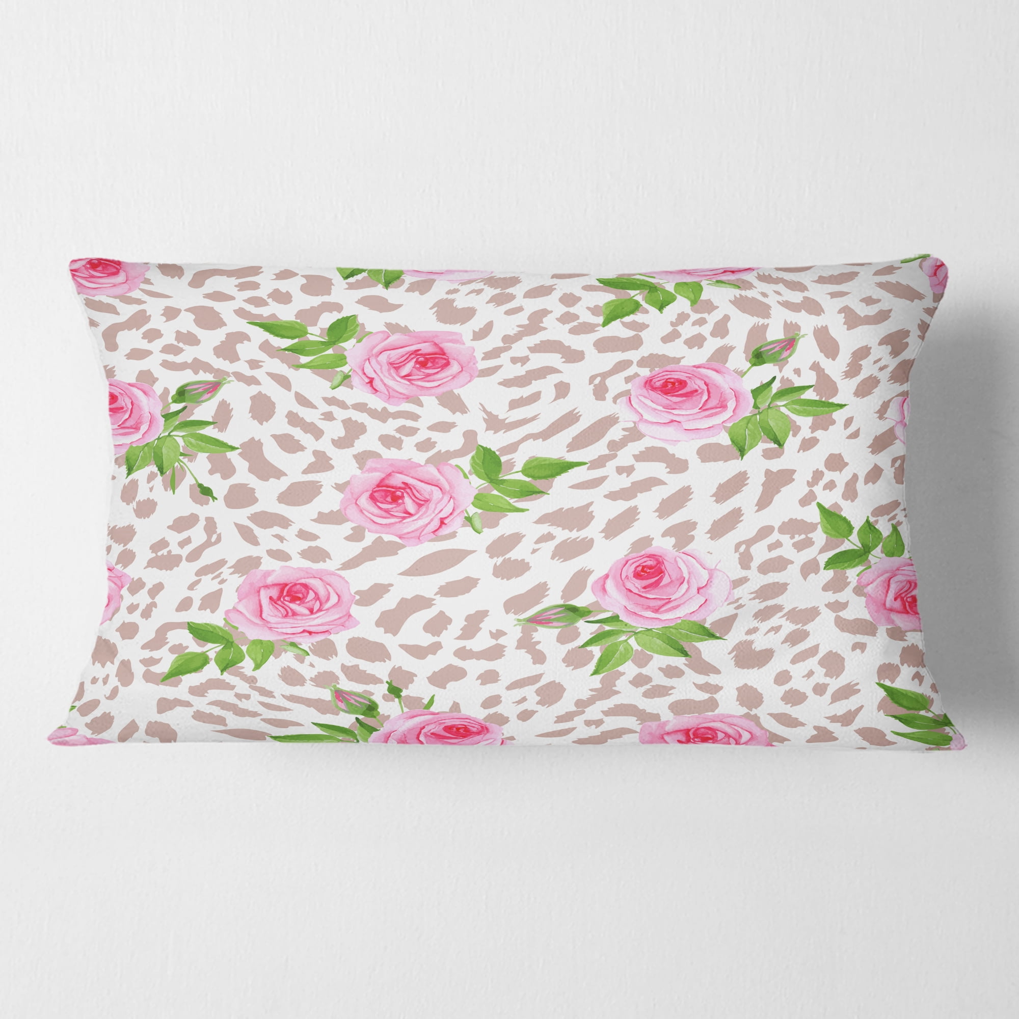 Designart Leopard Fur Safari IV' Mid-Century Modern Throw Pillow - 12x20
