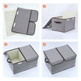 thumbnail image 3 of Unique Bargains Fabric Storage Bin Cube with Handle and Lid Collapsible Basket Grey, 3 of 7