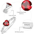 thumbnail image 3 of 1.25ct Heart Cut Created Ruby Wedding Promise Rings for Women Her Friendship Ring Jewelry Gift, 3 of 5