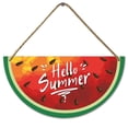 thumbnail image 1 of Eveokoki Watermelon Door Sign Hello Summer Door Hanger Wood Front Door Wreath Decor Wall Hanging Housewarming Gift Home Decor, 1 of 5