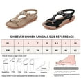 thumbnail image 4 of FAMITION Women's Sandals Summer Casual Bohemian Flats Elastic Ankle Strap Dressy Crystal Flower Sandals Comfortable Beach Shoes Apricot, 4 of 4