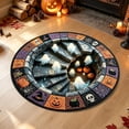thumbnail image 3 of sruoe Halloween Creepy Visual Effect Round Floor Rug, Ghost Printed Polyester Doormat, Halloween Room Decor for Indoor Home Layout, Holiday Party, 3 of 6