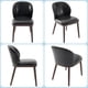 thumbnail image 2 of Set of 2 brown wood dining sillas con negra sponge forrado fabric y ergonomic backrest, 2 of 6