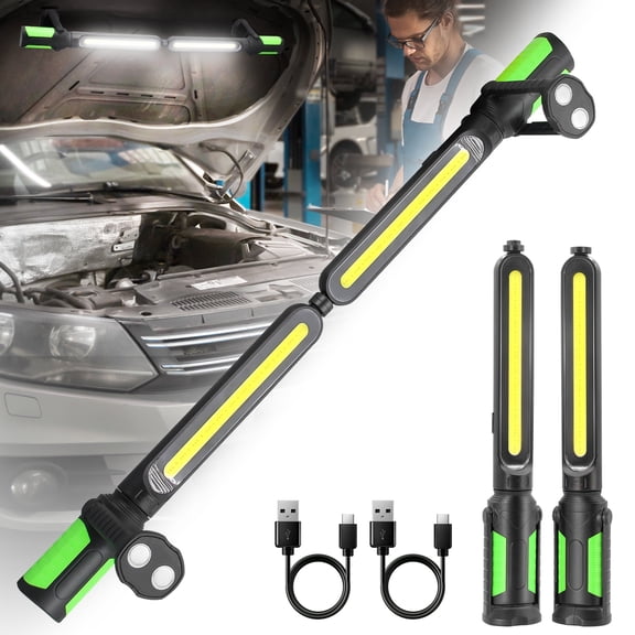 SideKing 2400LM Rechargeable Underhood Work Light – Magnetic LED Work Lights, Portable Mechanic Light Bar, Cordless Jobsite Light for Garage, Workshop, Car Repair, Emergency