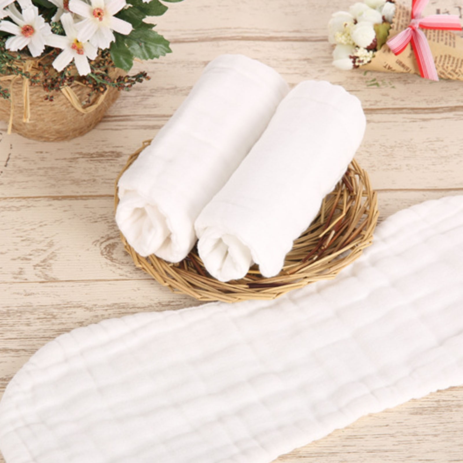 Wancir Baby Muslin Burp Cloths Cotton Diapers Wash Cloths for Babies Newborn Boys and Girls Reusable and Washable Baby Shower 1Pack