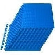 ProsourceFit Puzzle Exercise Mat EVA Foam Interlocking Tiles Protective Flooring for Gym Equipment and Cushion for Workouts, Blue 48 Square Feet