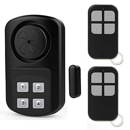 Door Pool Alarm with Remote Control 2 Warterproof Alarms + 3 Remotes Door Chime with Adjustable Volume and LED Flash Wireless Door Window Open Sensor Alarms for Home Kids Safety 