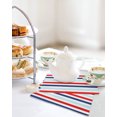 thumbnail image 4 of Red Blue Stripe Kitchen Dish Towels for Drying Dishes Set of 3, Gradient Geometric White Vertical Striped Waffle Weave Microfiber Hand Tea Bathroom Towels Quick Dry & Absorbent Towel 12x12, 4 of 7