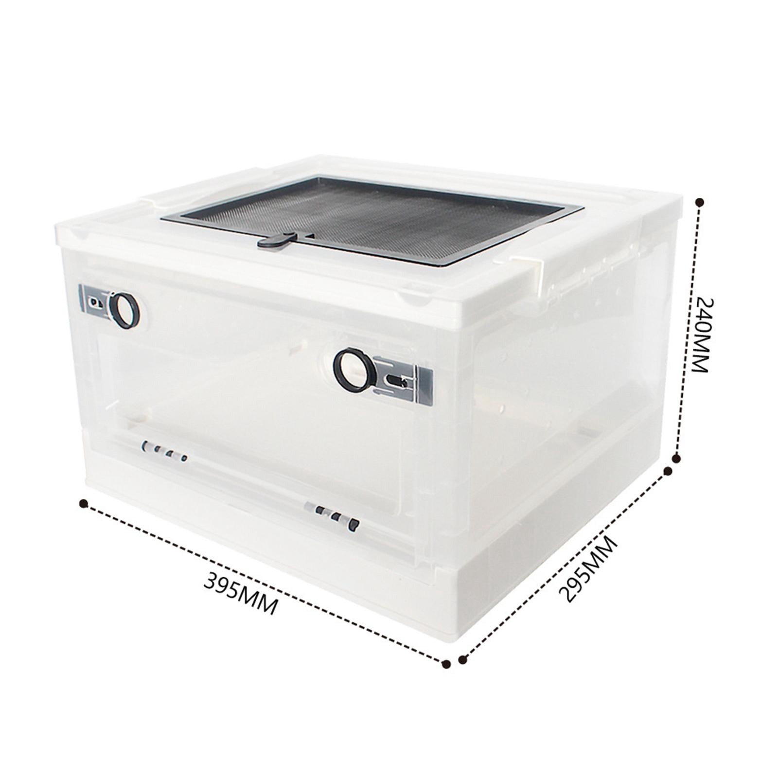 Bvdfgk Folding Reptile Feeding Box Hamster Breeding Box Hedgehog Cage Habitat Transport White