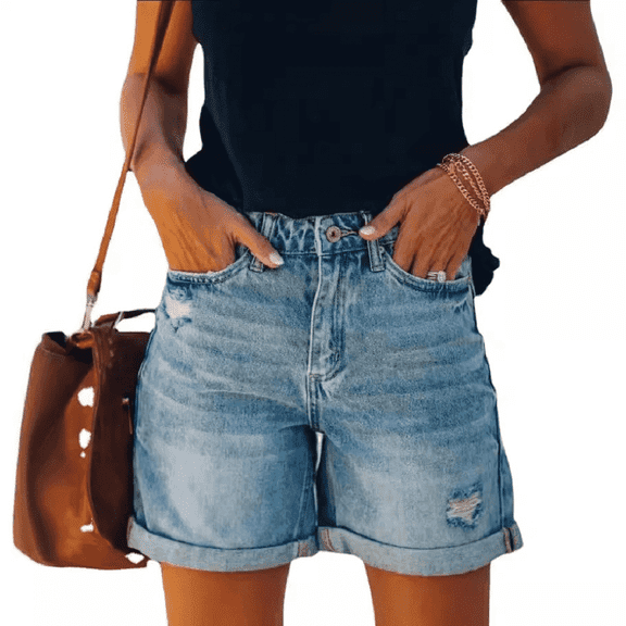 Women's High Waisted Denim Shorts Ripped Jean Shorts