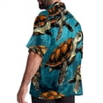 thumbnail image 3 of Turtle Seamless Men's Casual Printed Button Down Short Sleeve Beach Shirts, 3 of 6