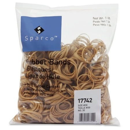 Sparco Rubber Bands - Size: #30 - Stretchable, Sustainable - 25 / Pack - Natural (spr-17742)