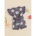 thumbnail image 3 of Bagilaanoe 2pcs Newborn Baby Girl Shorts Set Short Sleeve Floral Print T Shirt Tops + Shorts 6M 12M 18M 24M Infant Casual Summer Clothes, 3 of 7