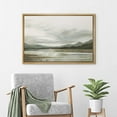 thumbnail image 3 of PixonSign Framed Canvas Print Wall Art Storm Cloud Mountain Range Lake Nature Wilderness Illustrations Fine Art Decorative Farmhouse/Country Relax/Calm/Cozy Multicolor Zen - 16"x24" Natural, 3 of 5