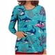 thumbnail image 1 of Blusa de manga larga con estampado de camiseta de uniforme de trabajo con cuello en V para mujer con bolsillos Fridja  ghj987+5737, 1 of 6