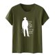 thumbnail image 4 of Fiudx Liquidación de Ahorros de Verano Moda Mujer Casual Impresión Pulóver Manga Corta Camiseta Tops Blusa, 4 of 4
