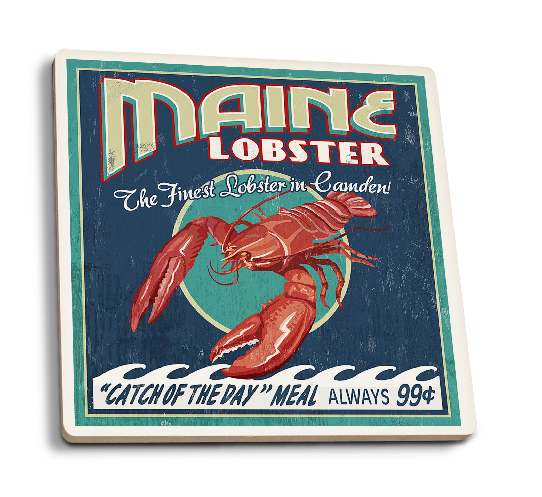 Camden, Maine - Lobster Vintage Sign - Lantern Press Artwork (Set of 4 ...