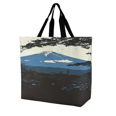 Japan Fuji Mountian T-shirt Women s Casual Shoulder Bag Shopping Bag Lady Handbag Eco Reusable Large Tote Shopper Storage Bags