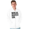 thumbnail image 4 of Worlds Okayest Son Funny Children Zip Hoodie Sweatshirt Men Brisco Brands M, 4 of 5