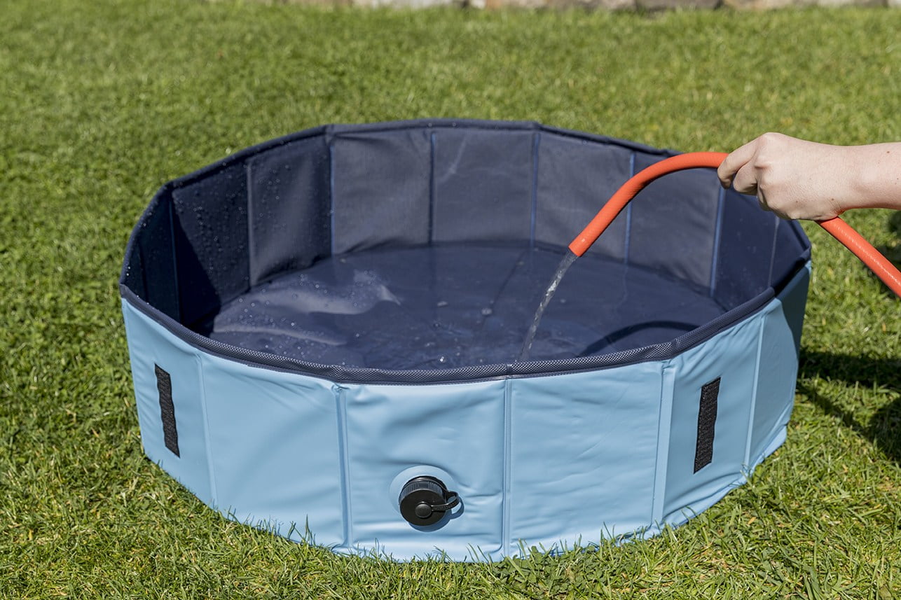 TRIXIE 63" Outdoor Splash Pool for Dogs, Foldable Playpen, Bathtub, Blue, XX-Large