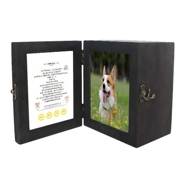 para mascotas, marco de fotos para el pelo, mesa, ataúd para perros y gatos, para difuntos de madera, suministros funerarios Negro jinwen Urna de cremación