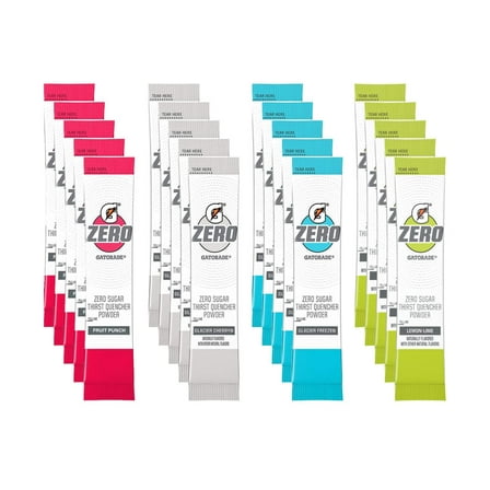Gatorade G Zero Powder, Individual Packets, 4 Flavor Variety Pack - 5 of Each Flavor, Pack of 20-0.10oz