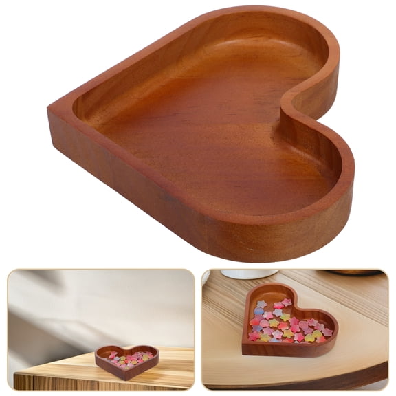 Foxnovo Pine Wood Heart Shaped Serving Platter Ideal for Weddings and Family Gatherings