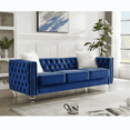 thumbnail image 3 of Kadyn Couch, Futon Sofa, Sofa Couch,Navy Blue, Three-seater Sofa with Removable Cushion and Two Plush Pillow, 3 of 12
