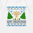 thumbnail image 3 of Inktastic Happy Chrismukkah Sweater Style with Menorah and Trees Baby Romper Coveralls, 3 of 4