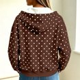 thumbnail image 5 of Lutiedan Womens Oversized Zip Up Polka Dot Hoodies Long Sleeve Hooded Sweatshirts Casual Fleece Lined Sweatshirts S-XXL, 5 of 8