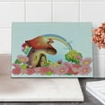 thumbnail image 2 of Mushroom Cutting Board, Little Shroom House in Garden of Flowers Rainbow Fruit Trees Circus Tent Balloons, Decorative Tempered Glass Cutting and Serving Board, Small Size, Multicolor, by Ambesonne, 2 of 5
