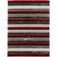 thumbnail image 3 of Luxe Weavers Geometric Red 8x10 Shag Area Rug Plush Striped Bedroom Carpet, 3 of 9