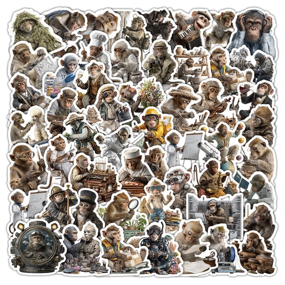 50Pc Cartoon Monkey Stickers, Perfect For Decorating Planner, Personalized Items, Great For Collection & Gift