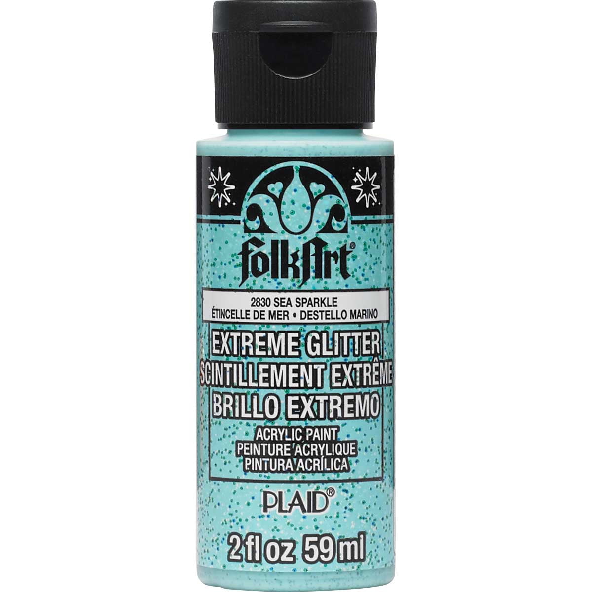FolkArt 2830E Extreme Glitter Acrylic Craft Paint, Glitter Finish, Sea Sparkle, 2 fl oz
