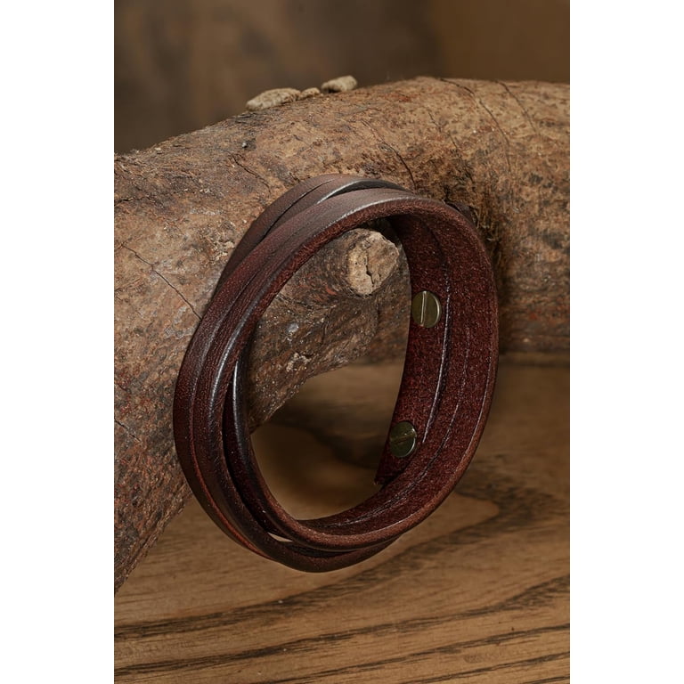 Northampton Style Stylish Brown and Black Leather & Fabric Bracelet Multistrand & Wrap Leather Bracelets – Effortless Style, One  main image 4