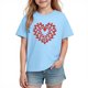 thumbnail image 2 of Blusas y camisas de manga corta con cuello redondo para niños y niñas, camisetas gráficas de manga corta, blusas con estampados bonitos para la temporada escolar., 2 of 9