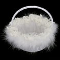 thumbnail image 4 of Delicado recipiente para dulces de boda, elegante canasta de flores de satén blanco para novias, 4 of 8