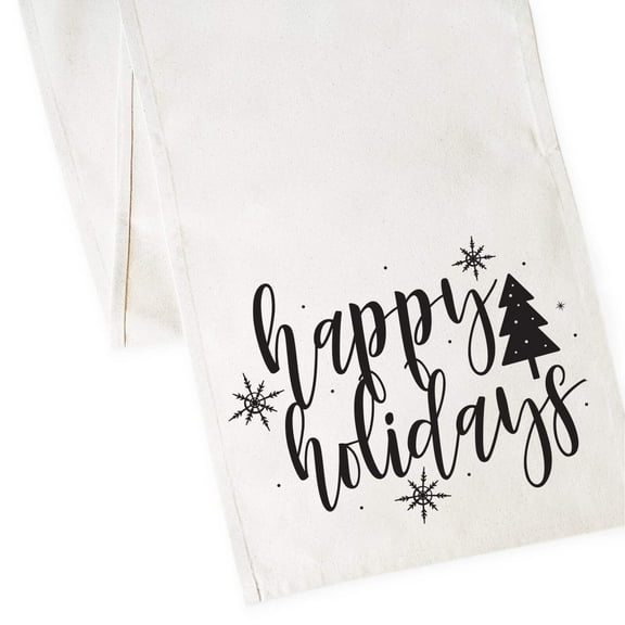 Happy Holidays Canvas Table Runner