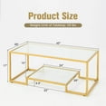 thumbnail image 2 of Infans 45'' Coffee Table Rectangular Tempered Glass Accent Table W/ Shelf Living Room, 2 of 6