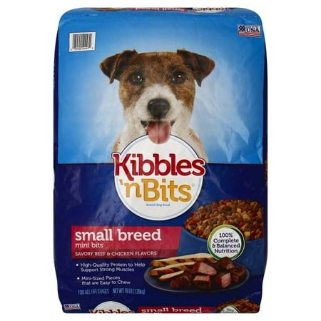 Kibbles 'n Bits Mini Bites Small Breed Savory Beef and Chicken Flavors Dog Food, 16-Pound
