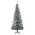 thumbnail image 1 of HOMCOM Snow Flocked Pencil Christmas Tree Slim Artificial Christmas Tree, 1 of 10
