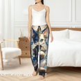 thumbnail image 4 of Fotbe Exotic Blue Cat Pantalones de Pijama para Mujer, Pantalones de Dormir, Pantalones Pj con Cordón y Bolsillos-Small, 4 of 6