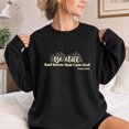 thumbnail image 3 of Jollimate Be Still And Know Sweatshirt, Floral Christian Women Graphic Pullover, Cool Retro Scripture Crewneck, 3 of 6