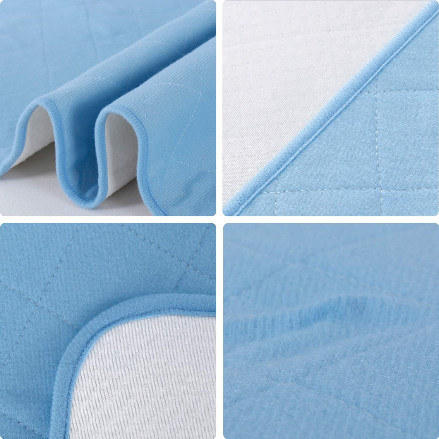 Waterproof Sheet and Mattress Protector 24 X 36,Non-Slip & Durable Wateproof Pad Mat for Baby Pack n Play/Crib/Mini Crib,Reusable Waterproof Bed Underpads for Baby，Adults Kids,Blue