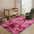 thumbnail image 5 of Janvonne 5x7 Fluffy Area Rug for Bedroom, Modern Shaggy Carpets Fuzzy Rug for Teens Dorm Home Decor Aesthetic, Heavy Duty Non Slip, Tie-dye Dark Red, 5 of 8