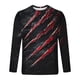 thumbnail image 5 of Blusas y camisas de manga larga con cuello redondo para hombre, estilo casual, cuello redondo, manga larga, camiseta estampada de Halloween, blusas, blusas de poliéster para hombre., 5 of 5