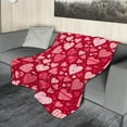 thumbnail image 3 of Valentines Heart Blanket Soft Flannel Lightweight Valentine Pink Love Hearts Throw Blanket Cozy Warm Blankets All Seasons Living Room Decor for Kids Adults Use On Sofa Couch Bed Office 40x50 inch, 3 of 6